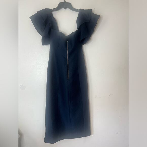 KEEPSAKE THE LABEL MAGNOLIA OFF THE SHOULDER NAVY DRESS SIZE S - Picture 2 of 12